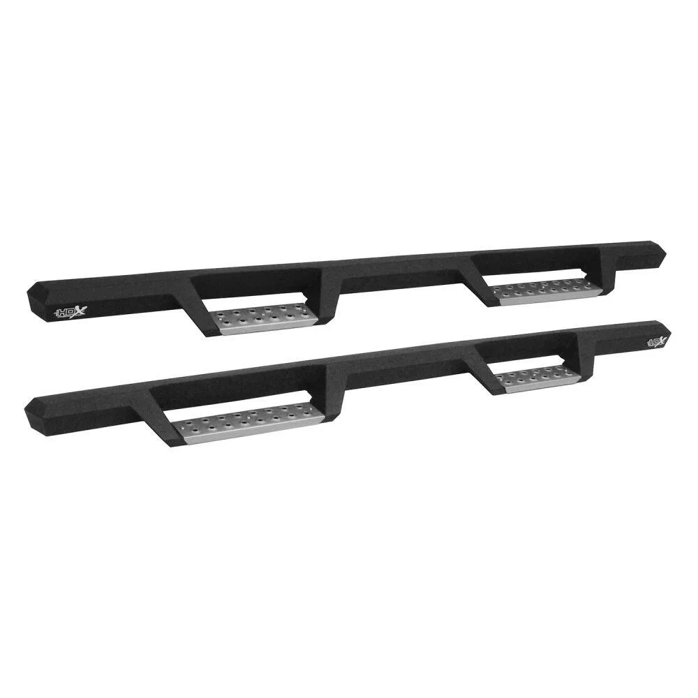 56-140952 – WESTIN Nerf Bar, With Drop Down Steps 3 Inch Square Straight Powder Coated Black Stainless Steel With Wel...